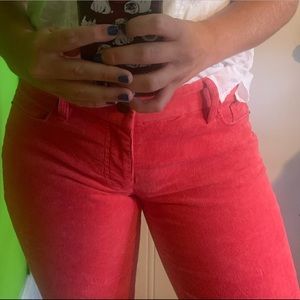 Coral Bootcut Corduroy Pants